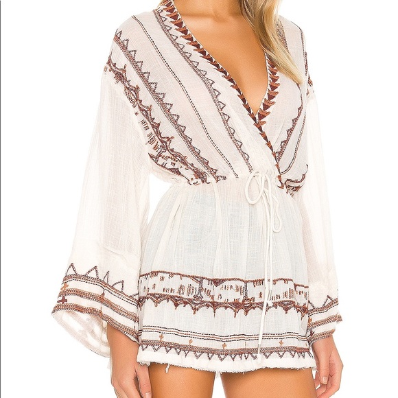 NWT Free People Saffron Embroidered Tunic in Ivory - Picture 5 of 14